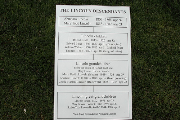 Descendant's plaque Lincoln's Tomb Springfield, Illinois