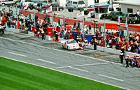 < img src= "Morgan Shepherd #21 pitting.JPG" alt= "2003 NASCAR Craftsman Truck Series, Florida Dodge Dealers 250, at Daytona Speedway" >