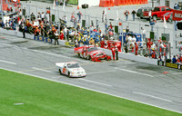 < img src= "Bill Lester #8 & Morgan Shepard #21 pitting.JPG" alt= "2003 NASCAR Craftsman Truck Series, Florida Dodge Dealers 250, at Daytona Speedway" >