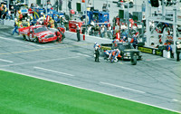 < img src= "Ed Berrier #6 & Bill Lester #8 pitting.JPG" alt= "2003 NASCAR Craftsman Truck Series, Florida Dodge Dealers 250, at Daytona Speedway" >